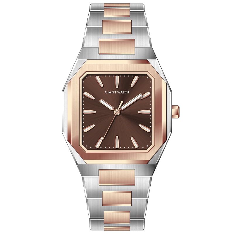 GM-8222AR Men’s Square Quartz Watch - 36MM Stainless Steel, Japan Movement, 3-5ATM Water Resistance, Custom Logo, OEM ODM, 18 Years Industry Experience
