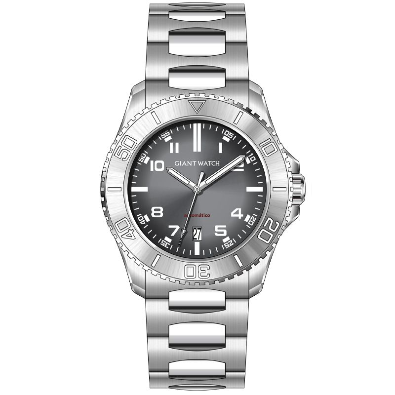S11 Professional 42mm Automatic Dive Style Watch - Screw-Down Crown & Back, Luminous Bezel/Dial, Solid Steel Band