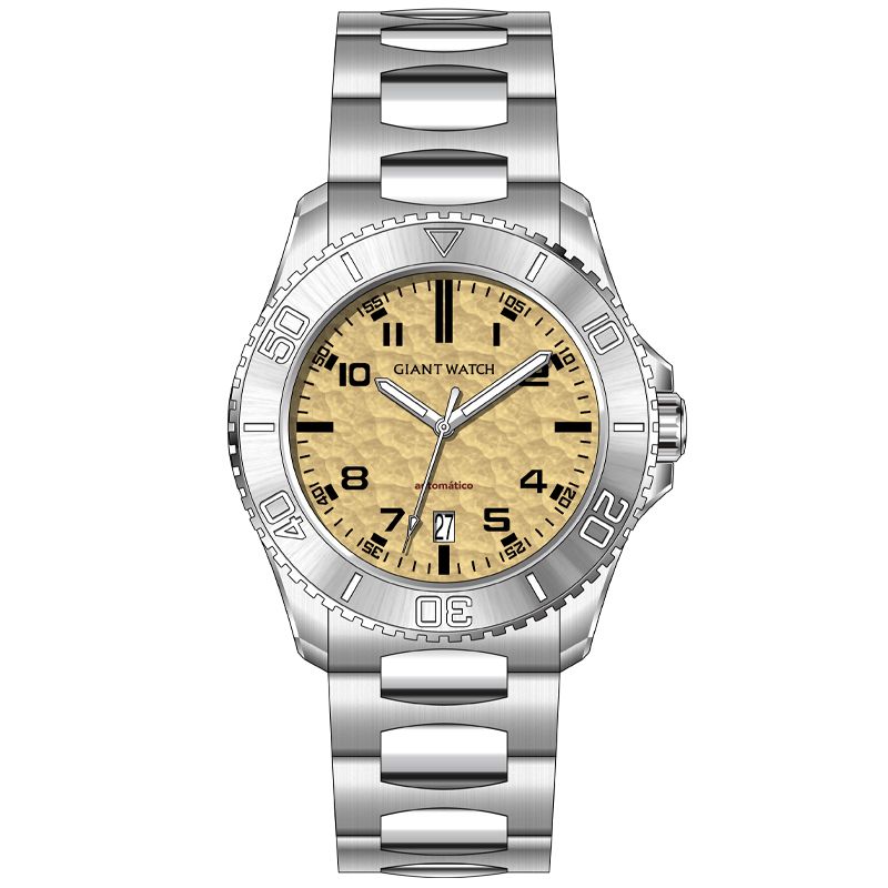 S11 Modern 42mm Automatic Watch - Sunburst/Hammer Finish Dial, Mineral Glass w/Sapphire Coating, Japan Lume