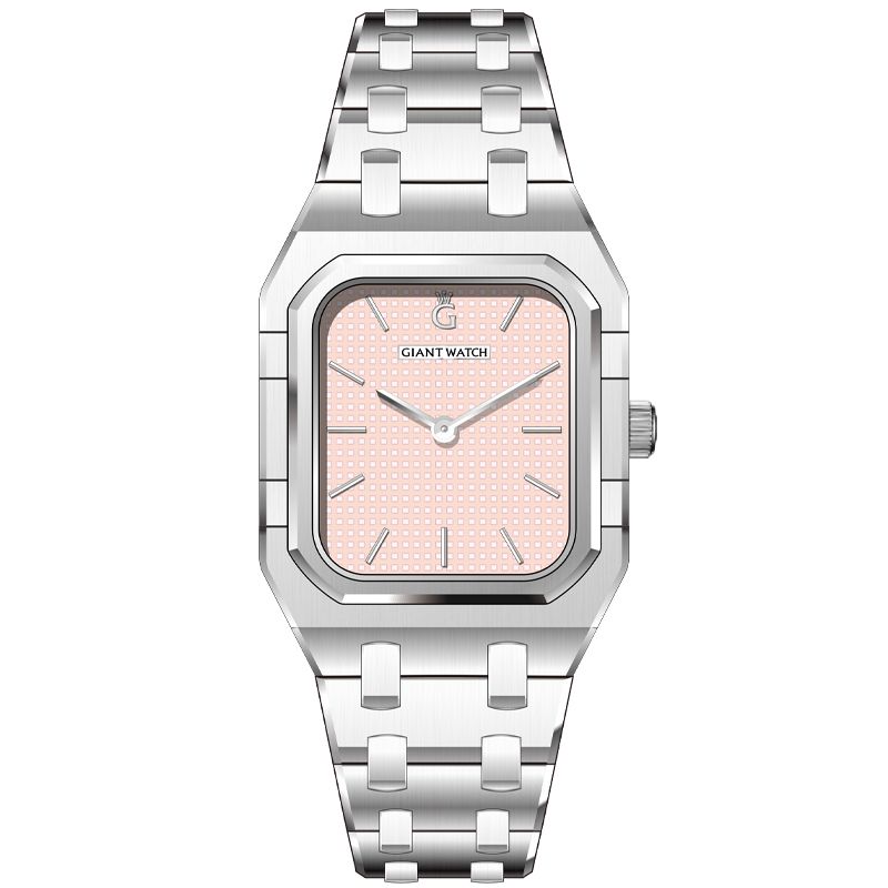 S12 Clean Design Quartz Watch - Etched Surface Dial, UP Indices, 304 SS Case, Solid Bracelet, 3ATM Waterproof