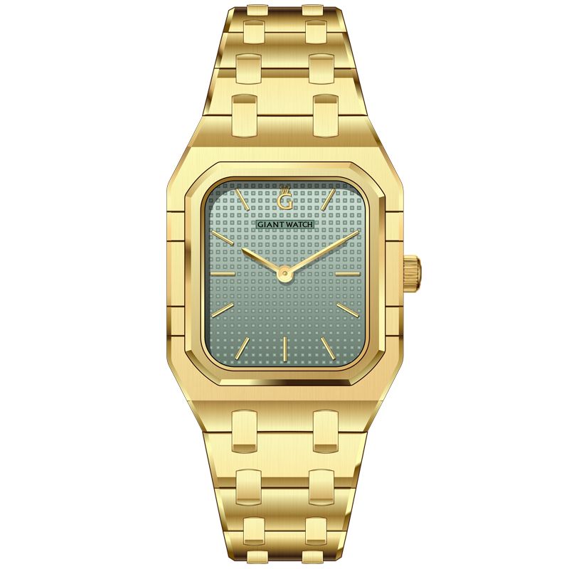 S12 PC20 Quartz Minimalist Watch - Corrosion Effect Dial, UP Markers, 304 SS Case, Solid Band, Press Back