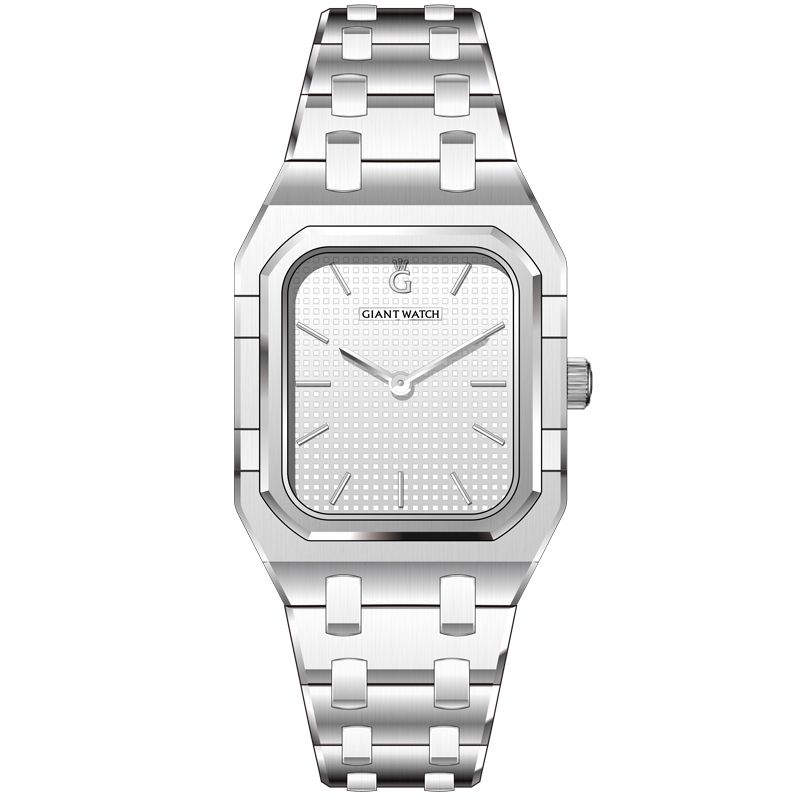 S12 Value Stainless Steel Watch - Corrosion Textured Dial, UP Hour Markers, Solid Link Band, PC20 Quartz Engine