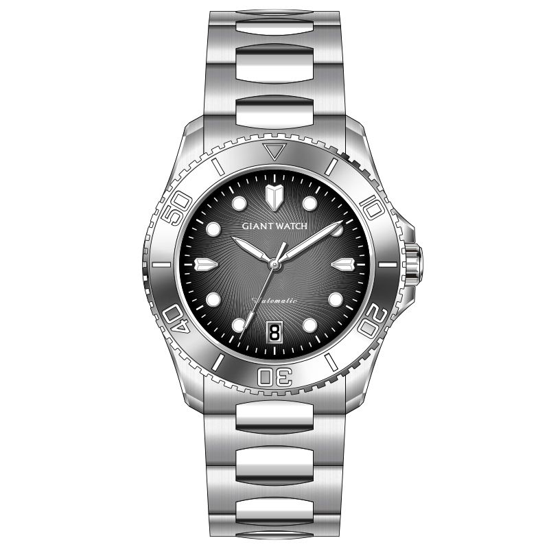 Heavy Custom NH35 Automatic Men Watch 40mm Round Stainless Steel Date 3ATM Elegant Automatic Watch For Men