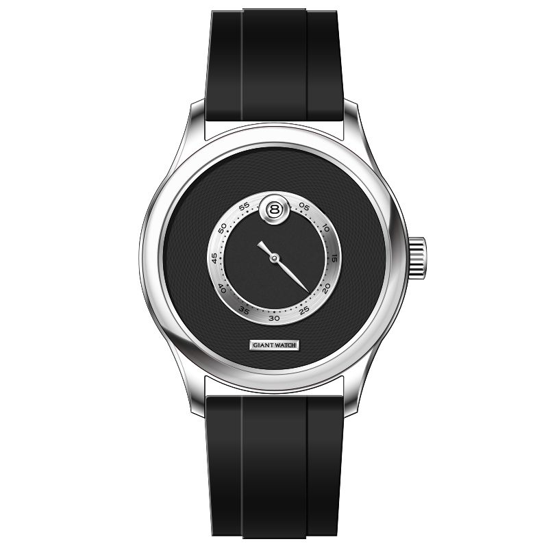 Minimalist 39mm Jump Hour Watch For Men Stainless Steel Silicone Strap 3ATM Waterproof Automatic Watch