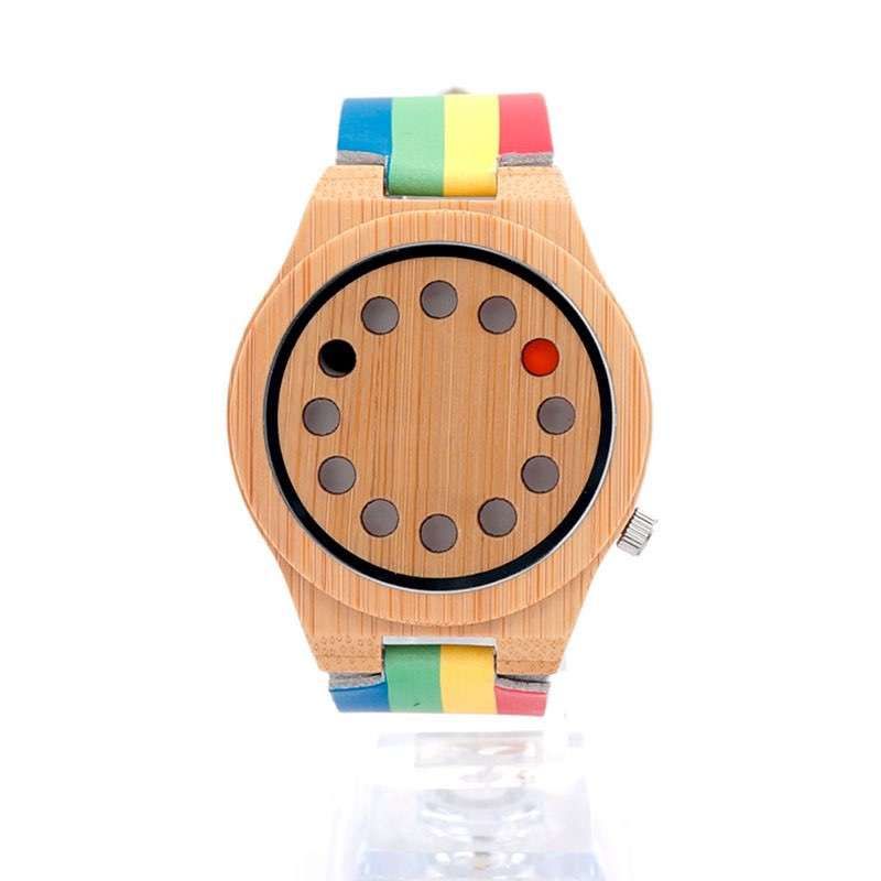 GW-7009 Nylon Strap Wood Watches For Men Custom Logo